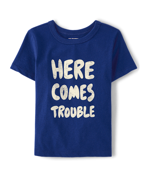 Baby And Toddler Boys Here Comes Trouble Graphic Tee