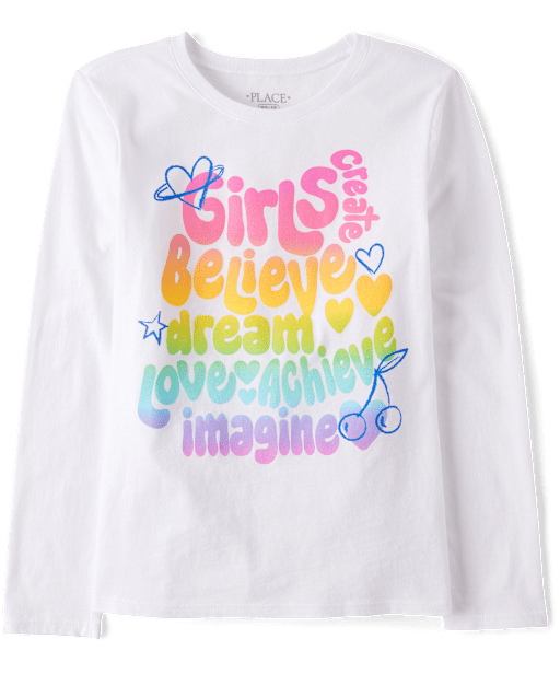 Girls Positive Words Graphic Tee