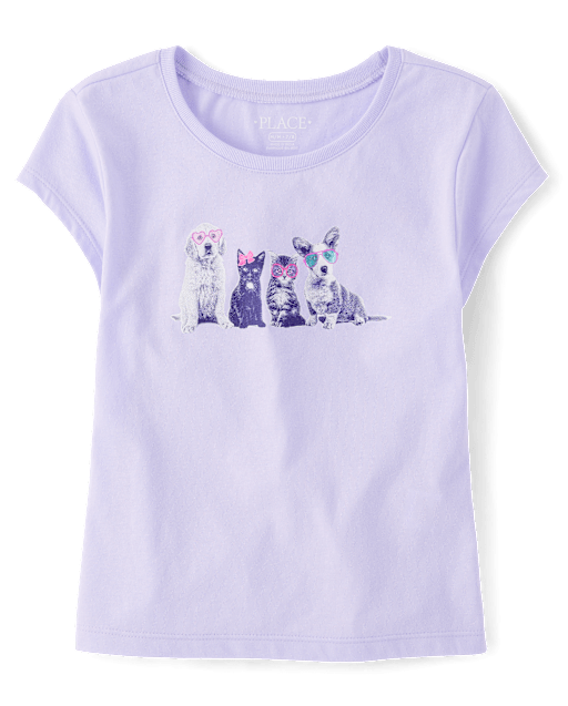 Girls Dog Friends Graphic Baby Tee