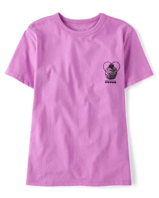 Girls Cupcake World Tour Front And Back Oversized Graphic Tee