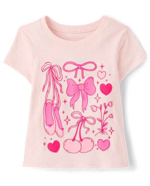 T-shirt graphique à nœuds pour bébés et petites filles