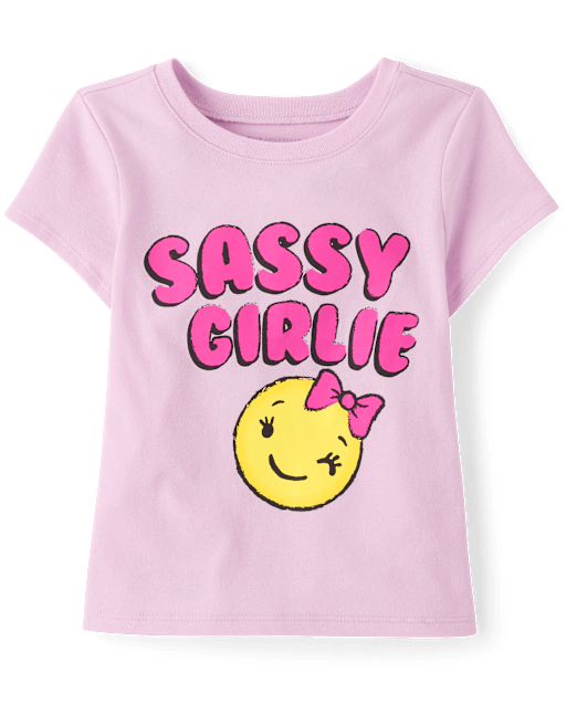 Baby And Toddler Girls Sassy Girlie Emoji Graphic Tee