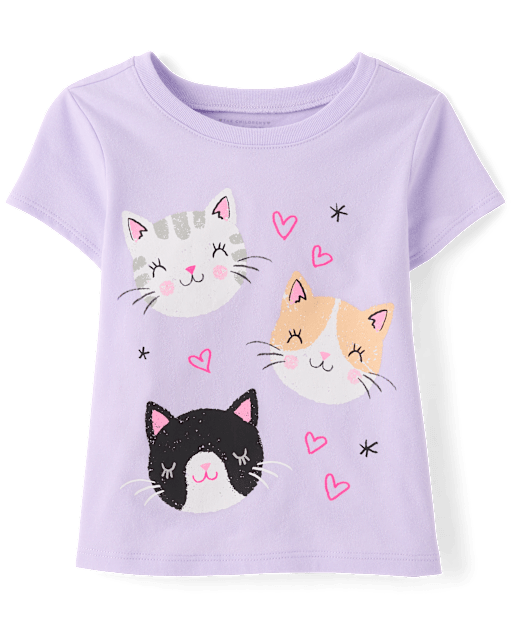 Baby And Toddler Girls Cat Friends Graphic Tee