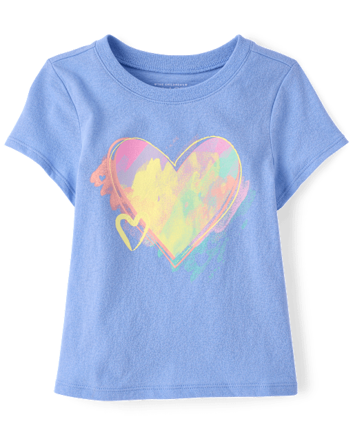 Baby And Toddler Girls Sweet Heart Art Graphic Tee