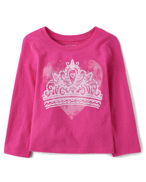 Baby And Toddler Girls Princess Crown Graphic Tee