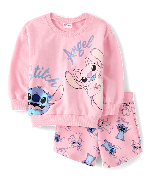 Toddler Girls Stitch And Angel 2-Piece Outfit Set