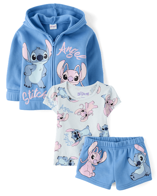 Girls Stitchâ¢ And Angel 3-Piece Outfit Set
