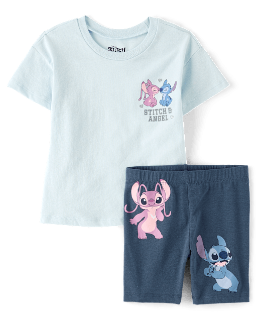 Girls Stitchâ¢ And Angel 2-Piece Outfit Set