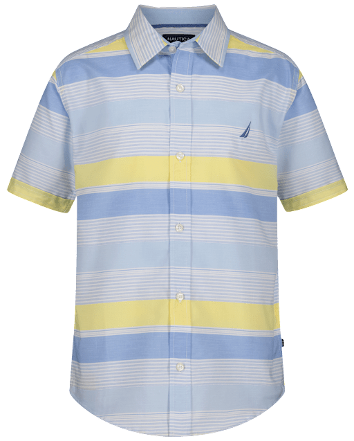 Boys Nautica® Colorblock Striped Button Up Shirt