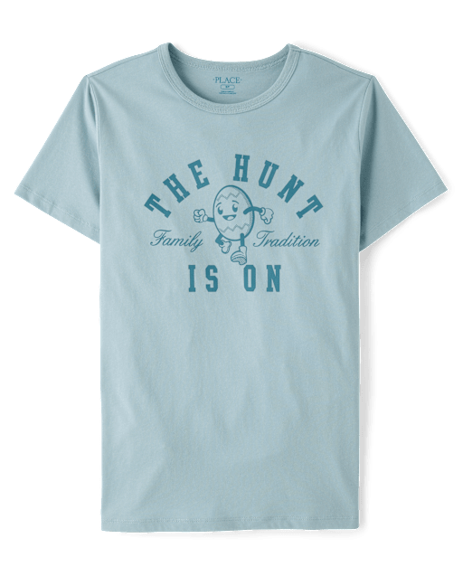 Mens Matching Family Easter The Hunt Is On Graphic Tee
