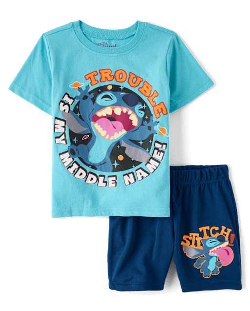 Boys Stitchâ¢ Trouble 2-Piece Outfit Set