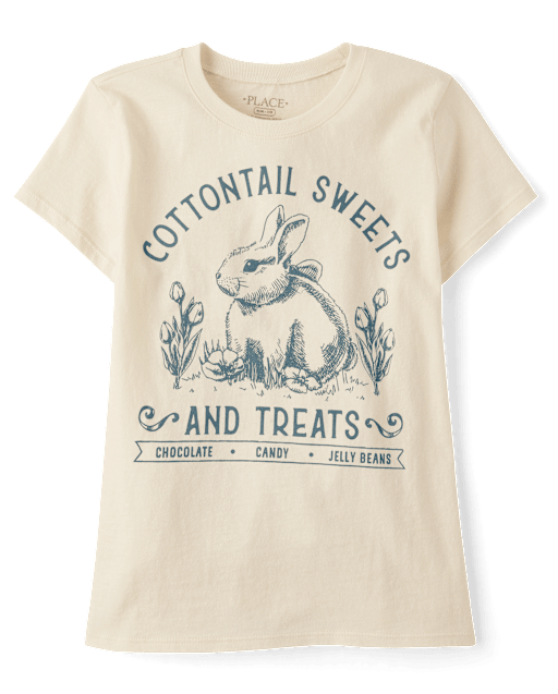 Girls Easter Cottontail Sweets Graphic Tee