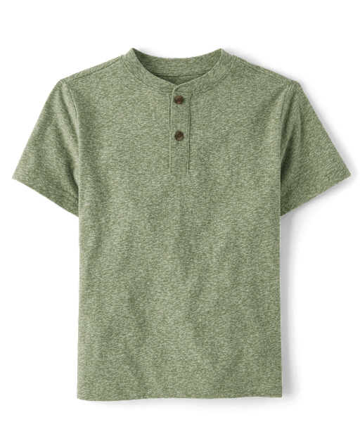 Boys Marled Henley Top