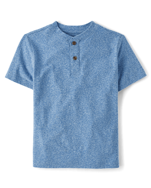 Boys Marled Henley Top