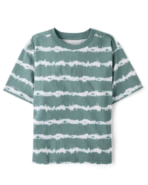 T-shirt rayé tie-dye pour garçon