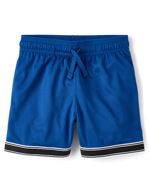 Boys Quick Dry Contrast Hem Mesh Active Shorts