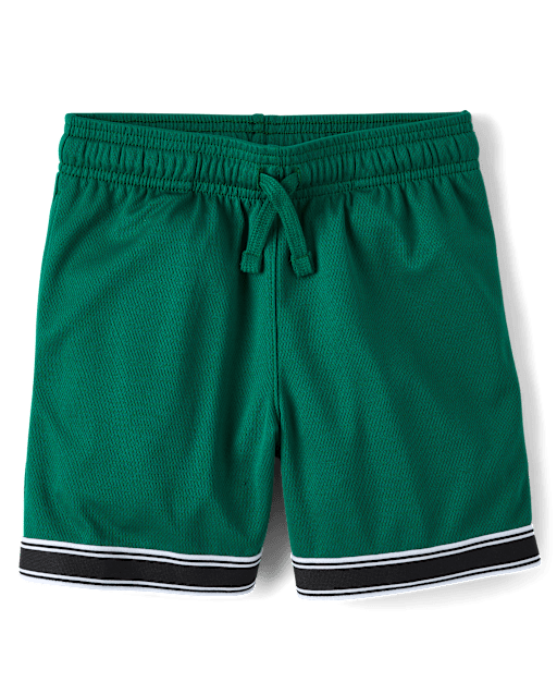 Short de sport en maille à séchage rapide et ourlet contrasté pour garçon