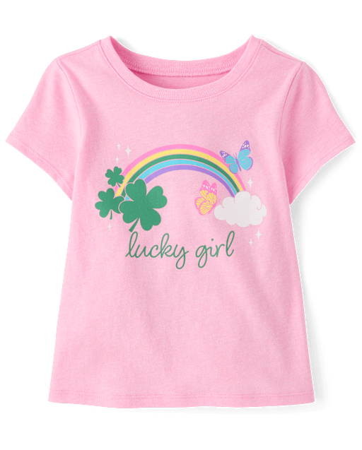 Baby And Toddler Girls St. Patrick's Day Lucky Girl Graphic Tee