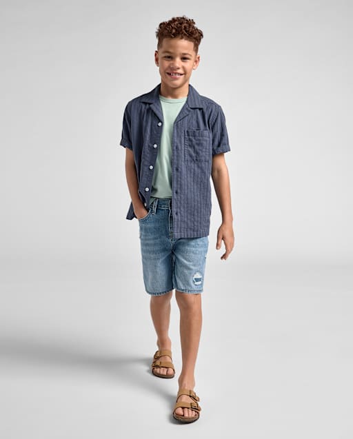 Boys Ripped Jean Shorts