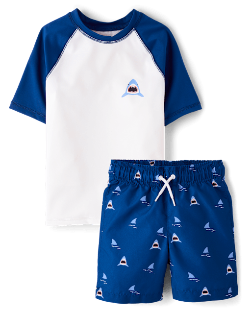 Boys Shark Rashguard Swimsuit