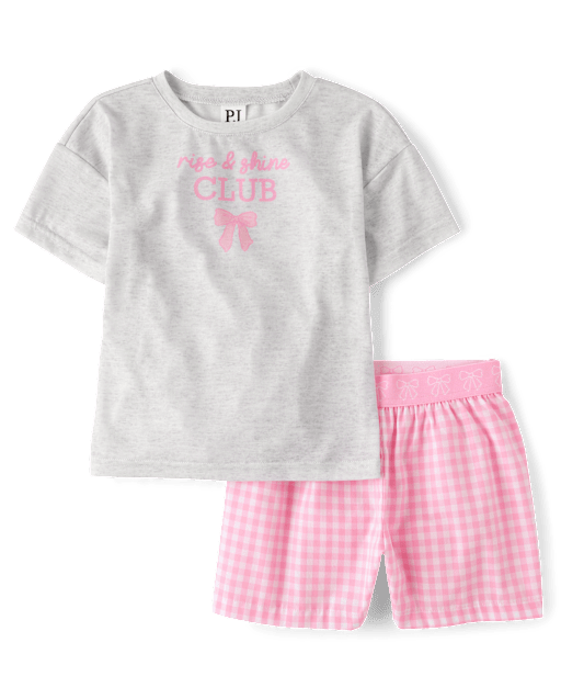 Pyjamas vichy Girls Rise And Shine Club