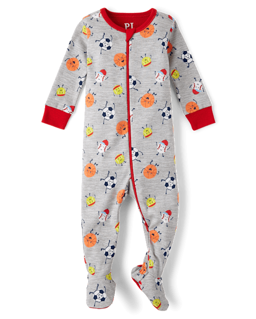 Baby And Toddler Boys Sports Snug Fit Cotton Footed One Piece Pajamas
