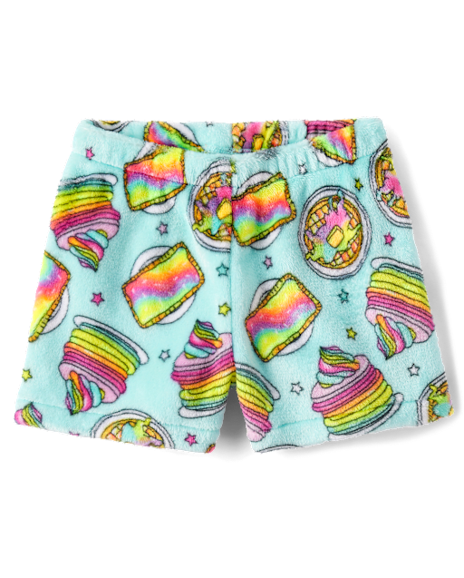Short de pyjama arc-en-ciel pour fille - Polaire douce