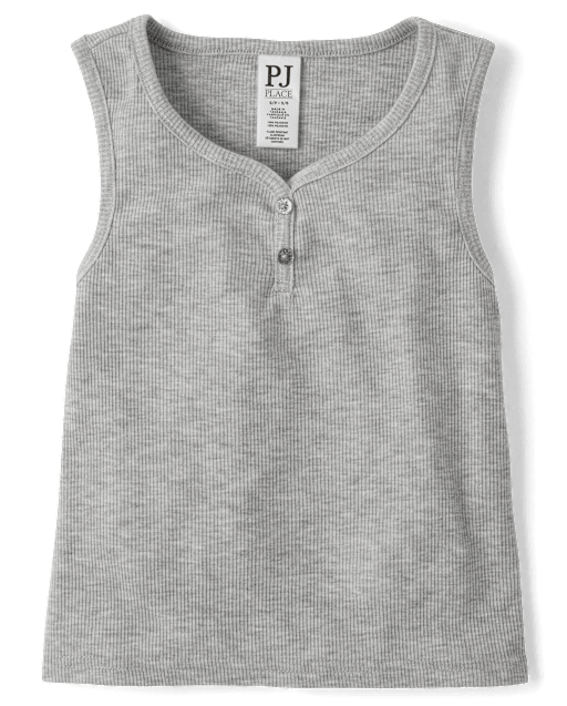 Débardeur de pyjama Henley côtelé chiné pour filles