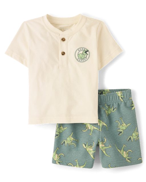 Baby And Toddler Boys Dino 2-Piece Outfit Set