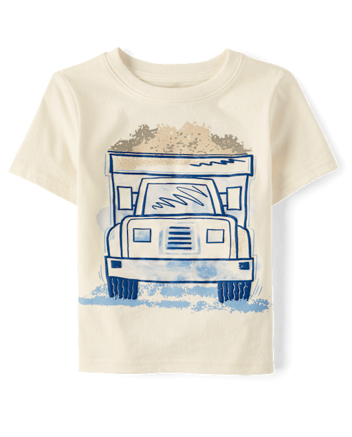 Baby And Toddler Boys Puff Print Construction Vehicle Tee