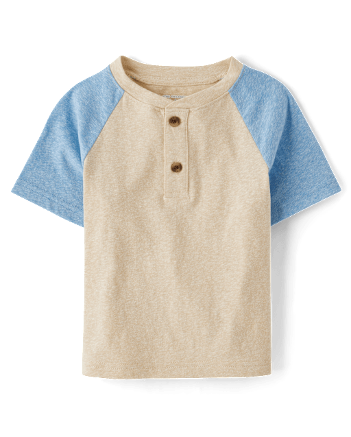 Baby And Toddler Boys Colorblock Marled Henley Top