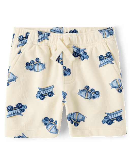Baby And Toddler Boys Construction Vehicle French Terry Active Shorts