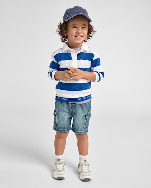 Baby And Toddler Boys Pull On Cargo Jean Shorts