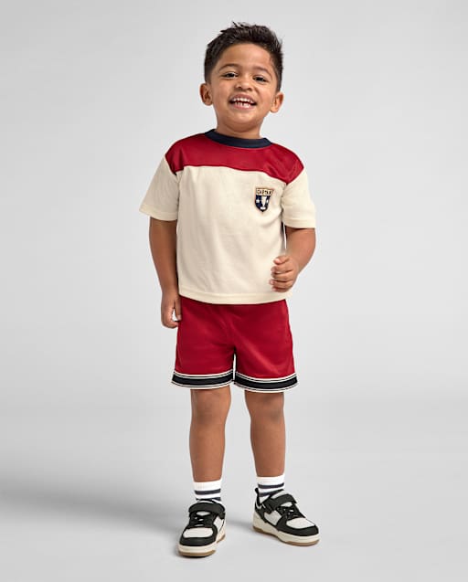 Baby And Toddler Boys Quick Dry Striped Mesh Lined Active Shorts