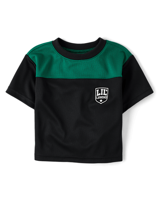 Baby And Toddler Boys Quick Dry Colorblock Mesh Football Top