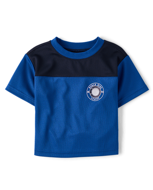 Baby And Toddler Boys Quick Dry Colorblock Mesh Football Top