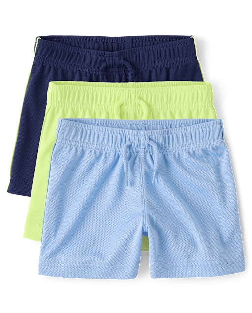 Baby And Toddler Boys Quick Dry Champ Mesh Active Shorts 3-Pack