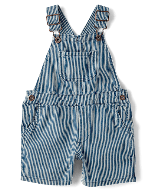 Baby And Toddler Boys Railroad Striped Denim Shortalls