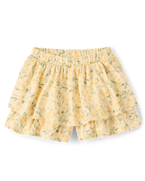 Toddler Girls Floral Tiered Ruffle Skort