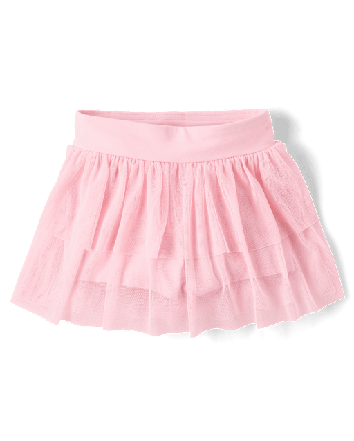 Jupe-short à volants en maille à séchage rapide pour petites filles