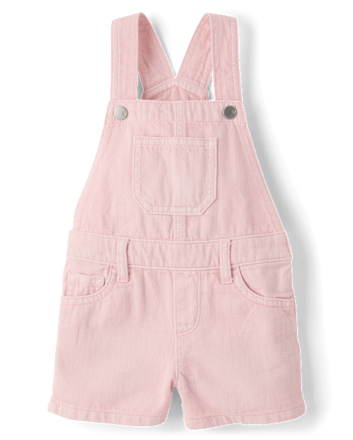 Baby And Toddler Girls Garment Dyed Denim Shortalls