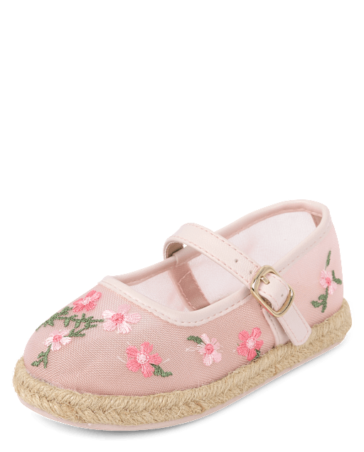 Toddler Girls Embroidered Floral Espadrille Flats