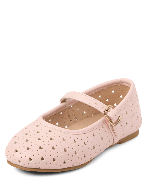 Toddler Girls Perforated Heart Ballet Flats