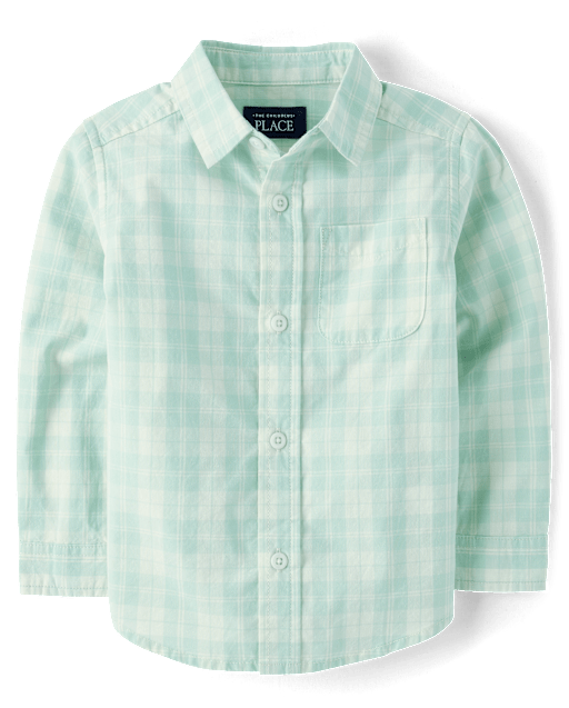 Baby And Toddler Boys Plaid Poplin Button Up Shirt