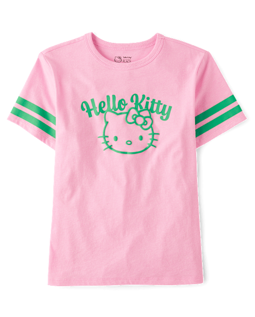 T-shirt graphique Hello Kitty® à imprimé en relief pour la Saint-Patrick (filles)