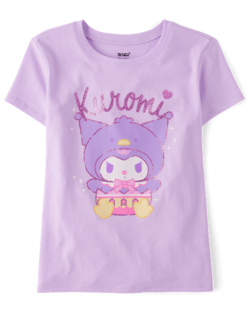 T-shirt graphique à paillettes Kuromi™ pour filles, motif Pâques