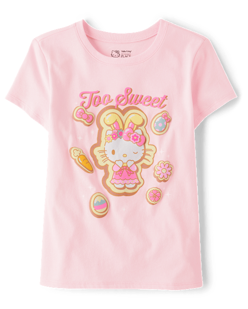 T-shirt graphique Hello Kitty® à imprimé bouffant pour Pâques pour filles