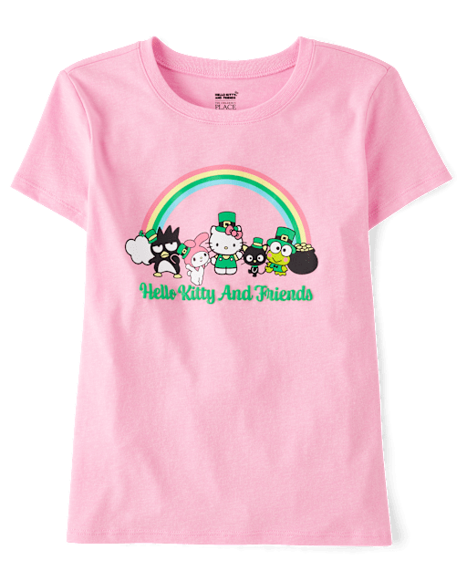 Girls Hello Kitty® And Friends Puff Print St. Patrick's Day Graphic Tee