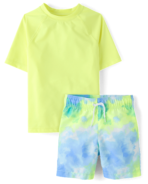 Boys Print Rashguard Swimsuit