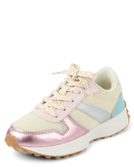 Girls Metallic Colorblock Low Top Sneakers